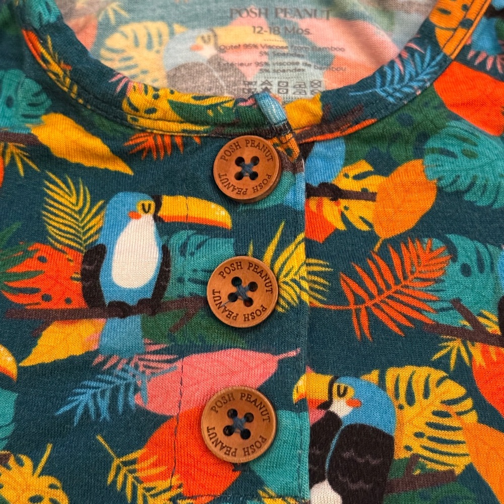 Posh Peanut Rio Henley Romper - Picture 2 of 4